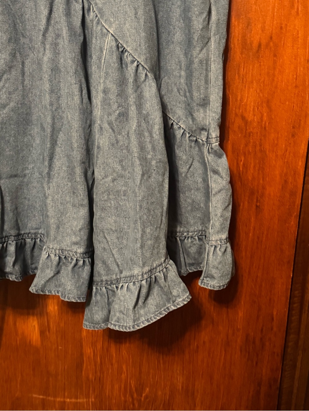 Women’s Plus Size Boho Cottagecore Denim Ruffle Dress 2XL - Picture 4 of 6